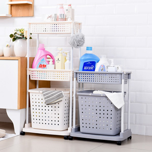 2025 nouveauté panier à linge à roulettes à 3 niveaux de haute qualité grand panier à vêtements PP Taizhou réutilisable et étanche - Product Image 4