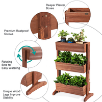100% support de plante en bois massif à 3 niveaux lit de jardin surélevé vertical avec boîte de jardinières en bois pour la maison jardin extérieur