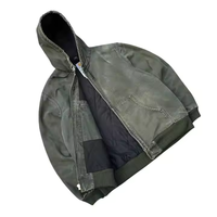 Blouson Bomber Homme Coupe Boxy Personnalisable 2026 en Toile de Canard Épaisse avec Capuche et Fermeture Éclair 100% Coton pour le Printemps – Logo Personnalisable