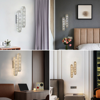 Applique murale LED en cristal de luxe tendance, moderne, pour salon, hôtel, couloir, avec variateur d'intensité