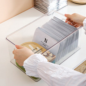 Cosmetic Storage <b>Box</b> Transparent <b>Stackable</b> With Lid 4 In 1 For Desktop Makeup Skincare Organizer - Product Image 5