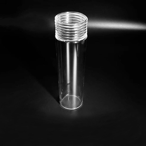 Nhà sản xuất tùy chỉnh rõ ràng Threaded ống thủy tinh thạch anh chủ đề trong suốt chai thạch anh cụ - Product Image 1