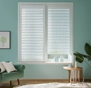 Factory Custom PVC Wooden Plantation Shutters Modern Design Window Louvers with Folding Open Style Direct from China