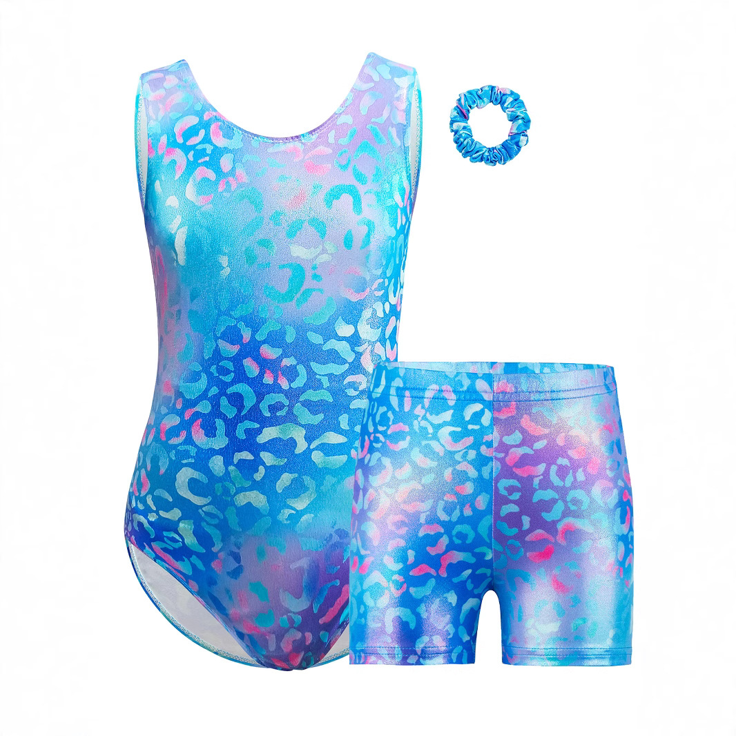 DPois Leotards For Girls Gymnastics Outfit With Booty Shorts Sparkly Ballet Dance Bodysuit Practice Black 16 - View #8