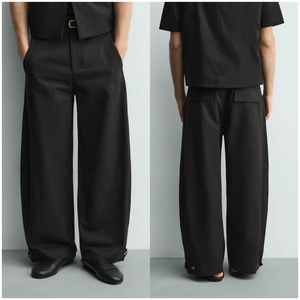 Pantalones Casuales Elegantes <span class=keywords><strong>de</strong></span> Verano para <span class=keywords><strong>Hombre</strong></span>, Estilo Retro, <span class=keywords><strong>de</strong></span> Lyocell y Algodón, <span class=keywords><strong>de</strong></span> Pierna Ancha, con <span class=keywords><strong>Dobladillo</strong></span> Ajustable, Estilo Holgado, Personalizados OEM - Product Image 3