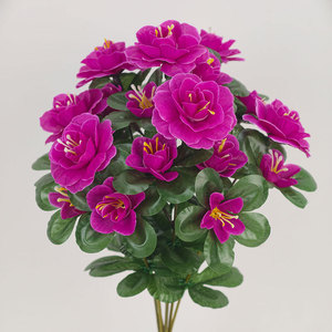 Bouquet de camélias artificiels Qianyun Floral Art, fleurs en plastique pour la décoration de jardin, style classique, durabilité. - Product Image 3