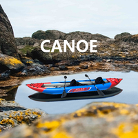 Canoë gonflable en PVC de 365 cm (12 pieds) pour 2 personnes avec plancher en tapis gonflable, 2 pagaies en aluminium, 2 sièges, kayak pour la pêche en mer