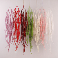 Nouvelle Arrivée Artificielle Mousse Verdure Soie Fleurs Blanc Vert Bourgogne Suspendus Amaranthus Fleur De Mariage Décoration De Noël