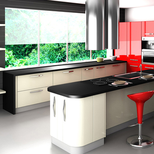 Armoire de cuisine <span class=keywords><strong>rouge</strong></span> à haute brillance modulaire de conception moderne pour les petites cuisines dans les maisons préfabriquées - Product Image 6