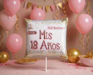 Palloncini in Foil 'Mis 18 Anos' a Forma di Lettera, Decorazioni per Feste di Compleanno per Adolescenti, 3 Pezzi - Product Image 2