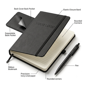 Wholesale <strong>Customizable</strong> Promotional Buisiness Gift Items <strong>Diary</strong> A4 A6 PU Leather A5 Hardcover Custom Journal Notebooks with logo - Product Image 2