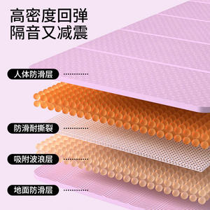 Esterilla de Yoga Plegable Langbaisu de 8mm de Grosor, Antideslizante y Antimicrobiana para Mujeres, Esterilla de Ejercicio para Fitness en Casa - Product Image 2