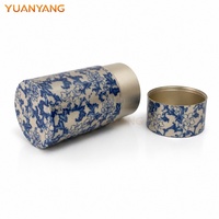 Boîte à tabac ronde vintage en métal personnalisée avec étiquette privée, style chinois, boîte à thé en aluminium poli avec couvercle