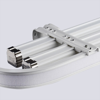 Rail de rideau ZSHINE à double rail avec tringle à volantin, rail de rideau robuste pour salon, chambre à coucher, bureau