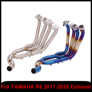 Tuyau de liaison avant en acier inoxydable pour échappement de <span class=keywords><strong>moto</strong></span> pour YAMAHA R6, tuyau de raccordement de <span class=keywords><strong>coude</strong></span> d'échappement R6 2017-2020, tube de 45 mm - Product Image 2
