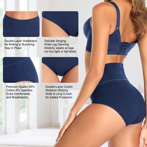 <span class=keywords><strong>Slip</strong></span> Donna Plus Size a <span class=keywords><strong>Vita</strong></span> <span class=keywords><strong>Alta</strong></span> con Controllo Pancia, Copertura Totale, in Cotone, Senza Cuciture, per Comfort Quotidiano e Uso Casual - Product Image 4