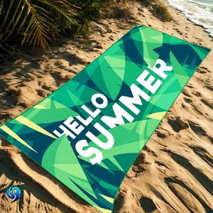 Fabricants de serviettes en gros personnalisé à la mode pas cher Tropical Ocean Island Map Pattern Digital Printing Serviette de plage - Product Image 3