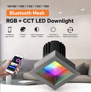 Plafonnier LED carré encastré <span class=keywords><strong>TUYA</strong></span> 10W dimmable RGB avec contrôle ZigBee pour hôtel, maison, restaurant - Product Image 1