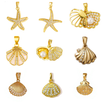 LUOYUNE Pendentif Étoile de Mer en Laiton Plaqué Or 18K, Tendance, Intemporel et Délicat, avec Zircon Cubique Scintillant, Vente en Gros pour Propriétaires de Boutiques