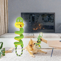 Jouet interactif pour chien, serpent en peluche couineur, résistant aux morsures, avec corde, pour l'entraînement des chiots et chiens de petite et moyenne taille