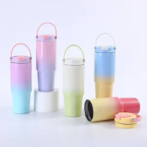 2024 New Trend Customization Gradient Ramp Cup 30oz Large capacity stainless steel insulated cup travel coffee mug tiktok