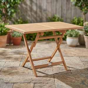 Table de jardin pliante en teck moderne, imperméable et durable, 120x70cm, mobilier de jardin écologique - Product Image 4