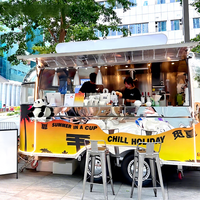 Nouvelle remorque mobile de restauration entièrement équipée pour la restauration rapide et la vente de glaces, importée, en acier inoxydable et aluminium, résistante à la rouille