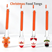 Ustensiles de cuisine écologiques personnalisés, ustensiles de cuisine, pinces à nourriture pour Noël