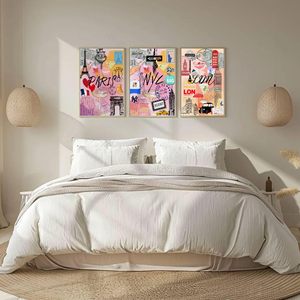 HAOWAI-Toile Graffiti Murale, Impression d'Art Mural de Ville, Peinture Personnalisée, <span class=keywords><strong>Londres</strong></span>, New York, Paris, Style Moderne - Product Image 4