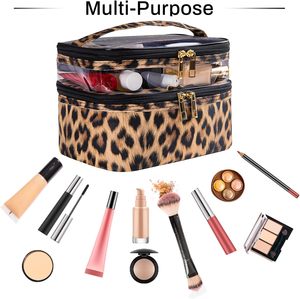 Double-layer Cosmetic <b>Bag</b> <b>Makeup</b> <b>Bag</b> Waterproof PVC clear <b>Transparent</b> Portable Travel Zipper Pouch RTS Bulk Mixed Order - Product Image 2
