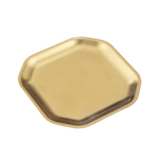 304 Stainless Steel Octagonal <b>Plate</b> Gold Finish Korean Style <b>Side</b> Dish For Cold Snack Dessert Serving - Product Image 4