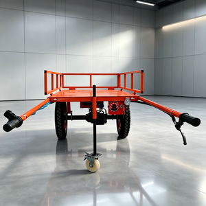 Chariot à plateau à deux roues manuel, véhicule de transport tout-terrain robuste, remorque agricole avec pneus pneumatiques pour la construction - Product Image 2