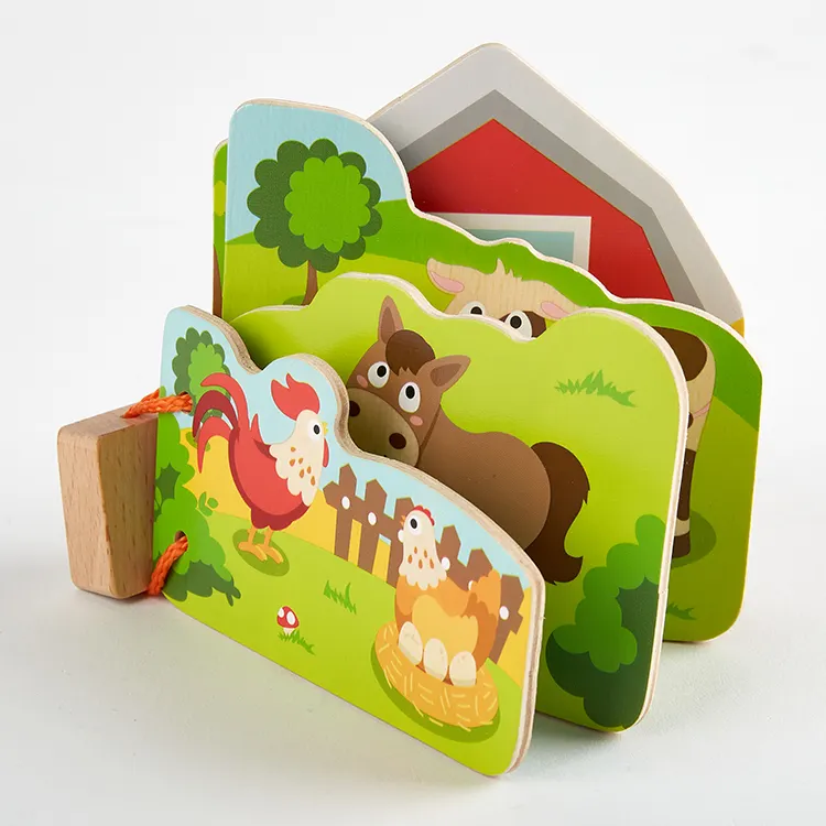 3D Board Months Baby Gifts Montessori Educational Toys Baby Farm Story Animal Montessori Book For Kids Custom printed Children