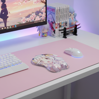 Tapis de souris ergonomique carré en caoutchouc naturel avec repose-poignet, style dessin animé, pour jeu, usage bureau, personnalisé, adulte, 3D, anime, fille sexy