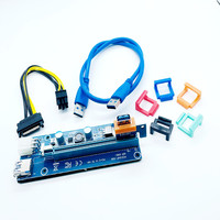 Hoyato TISHRIC Pcie Riser Ver 006, Adaptador de Tarjeta Gráfica para Video, Cable Riser PCI Express USB 3.0, SATA a 4 Pines, Pci-e 1x a 16x con Bloqueo