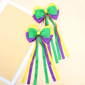 Venta al por mayor personalizado Mardi Gras borla arco pinza de pelo tela carnaval traje accesorio - Product Image 5