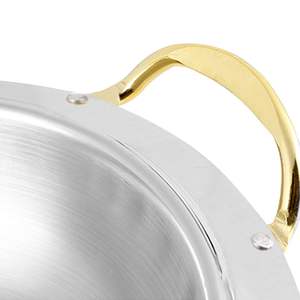 DB 2X Round Buffet Chafing <b>Dish</b> Stainless Steel <b>with</b> Gold Accents <b>Glass</b> Top <b>Lid</b> for Party Tableware & Decorations - Product Image 6