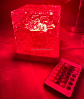 Projecteur de Table et Plafond Moderne en Plastique Effet Vague Océanique, Décoration Intérieure, 16 Couleurs, Télécommande, Veilleuse Cristal à Changement de Couleur