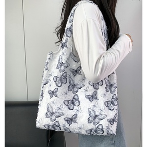 <span class=keywords><strong>Borsa</strong></span> Tote da Donna con Stampa a Farfalla e Bordi Sfrangiati, Grande Capacità, per Pendolarismo Quotidiano e Uscite Casual - Product Image 2