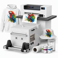 Impresora DTF X13 XP600 de 33 cm con Circulación Automática de Tinta Blanca, Máquina de Transferencia de Calor de 8 Colores con Polvo Agitador para Prendas