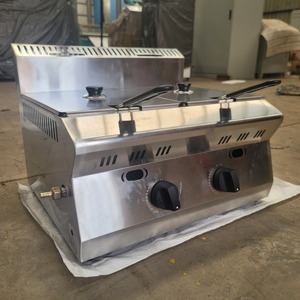 <span class=keywords><strong>Friteuse</strong></span> commerciale à double réservoir d'huile de grande capacité avec coin rond pour remorque alimentaire - Product Image 5