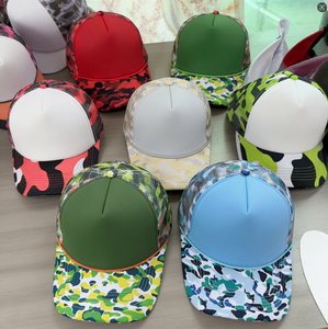 Gorra de béisbol de algodón transpirable con estampado de camuflaje de 5 paneles de alta calidad para <span class=keywords><strong>hombre</strong></span> y mujer, estilo deportivo, informal, para exteriores, tipo camionero con malla, al por mayor - Product Image 4