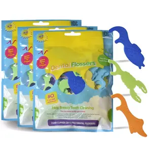 BPA Free Refill Case per bambini colorato Eco Friendly per bambini porta filo stuzzicadenti per filo interdentale