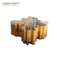 Table basse décorative moderne en acier inoxydable doré brillant, style arbre, pour salon, écologique