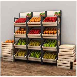 Bán buôn gỗ rau và trái cây Kệ trái cây hiển thị siêu thị Kệ siêu thị Kệ OEM/ODM - Product Image 3
