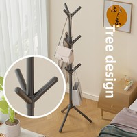 Porte-manteau et porte-chapeaux sur pied en plastique, style minimaliste, en forme d'arbre, assemblé, pour chambre et entrée, base de 50 cm, hauteur de 160 cm, idéal pour le dropshipping