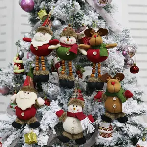 귀여운 크리스마스 인형 산타 클로스 눈사람 엘크 장식 크리스마스 트리 교수형 펜던트 어린이 장난감 크리스마스 장식 홈 인형 공