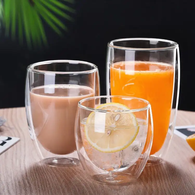 80ml 150ml 250ml 450ml glass cup double wall high borosilicate egg shaped cappuccino espresso coffee tea wine glass drink cup