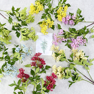 Flores artificiales Meiyu Craft, flor de copo de nieve de 3 cabezas, hierba artificial de plástico y seda, decoración para el hogar, entrada, adorno para fotografía - Product Image 1