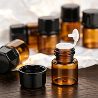 Flacon en verre pour aromathérapie 1ml 2ml 3ml, flacon vide en verre ambré pour huile essentielle, mini conteneur d'échantillon cosmétique